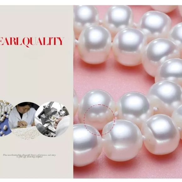 925 sterling silver 100% Freshwater pearls Natural - Picture 15 of 16